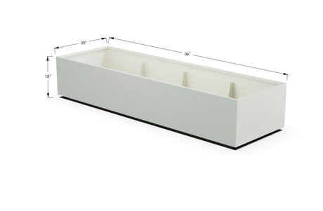 Aluminum Rectangular 30" Wide Planter – 12" to 18" H - Plantercraft