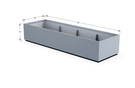 Aluminum Rectangular 30" Wide Planter – 12" to 18" H - Plantercraft