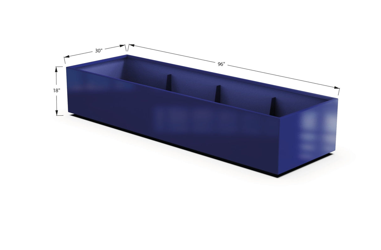 Aluminum Rectangular 30" Wide Planter – 12" to 18" H - Plantercraft
