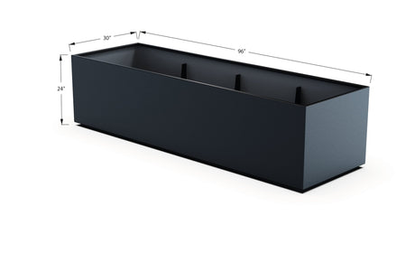 Aluminum Rectangular 30" Wide Planter – 24" to 30" H - Plantercraft