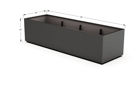 Aluminum Rectangular 30" Wide Planter – 24" to 30" H - Plantercraft