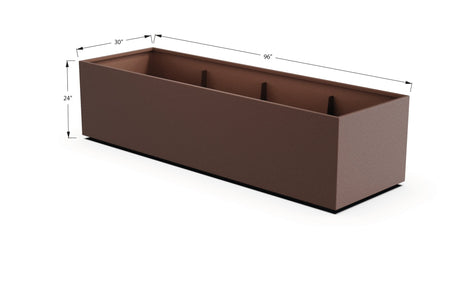 Aluminum Rectangular 30" Wide Planter – 24" to 30" H - Plantercraft