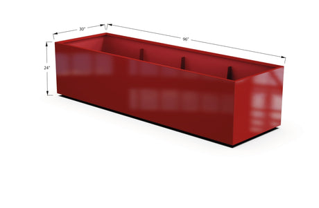 Aluminum Rectangular 30" Wide Planter – 24" to 30" H - Plantercraft