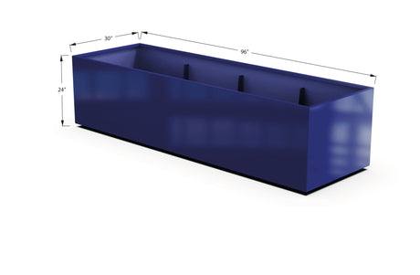 Aluminum Rectangular 30" Wide Planter – 24" to 30" H - Plantercraft