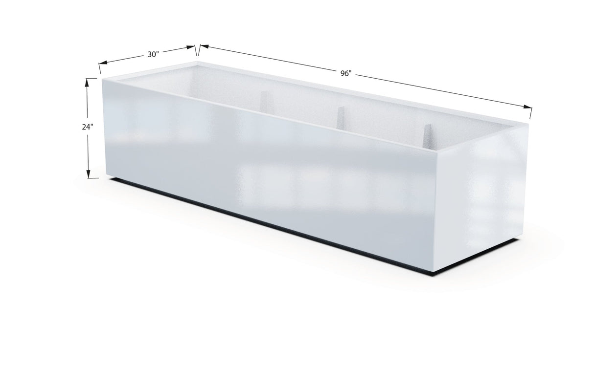 Aluminum Rectangular 30" Wide Planter – 24" to 30" H - Plantercraft