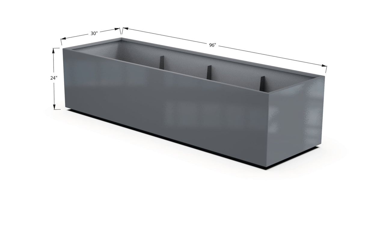 Aluminum Rectangular 30" Wide Planter – 24" to 30" H - Plantercraft