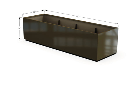Aluminum Rectangular 30" Wide Planter – 24" to 30" H - Plantercraft