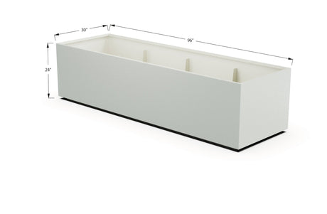 Aluminum Rectangular 30" Wide Planter – 24" to 30" H - Plantercraft