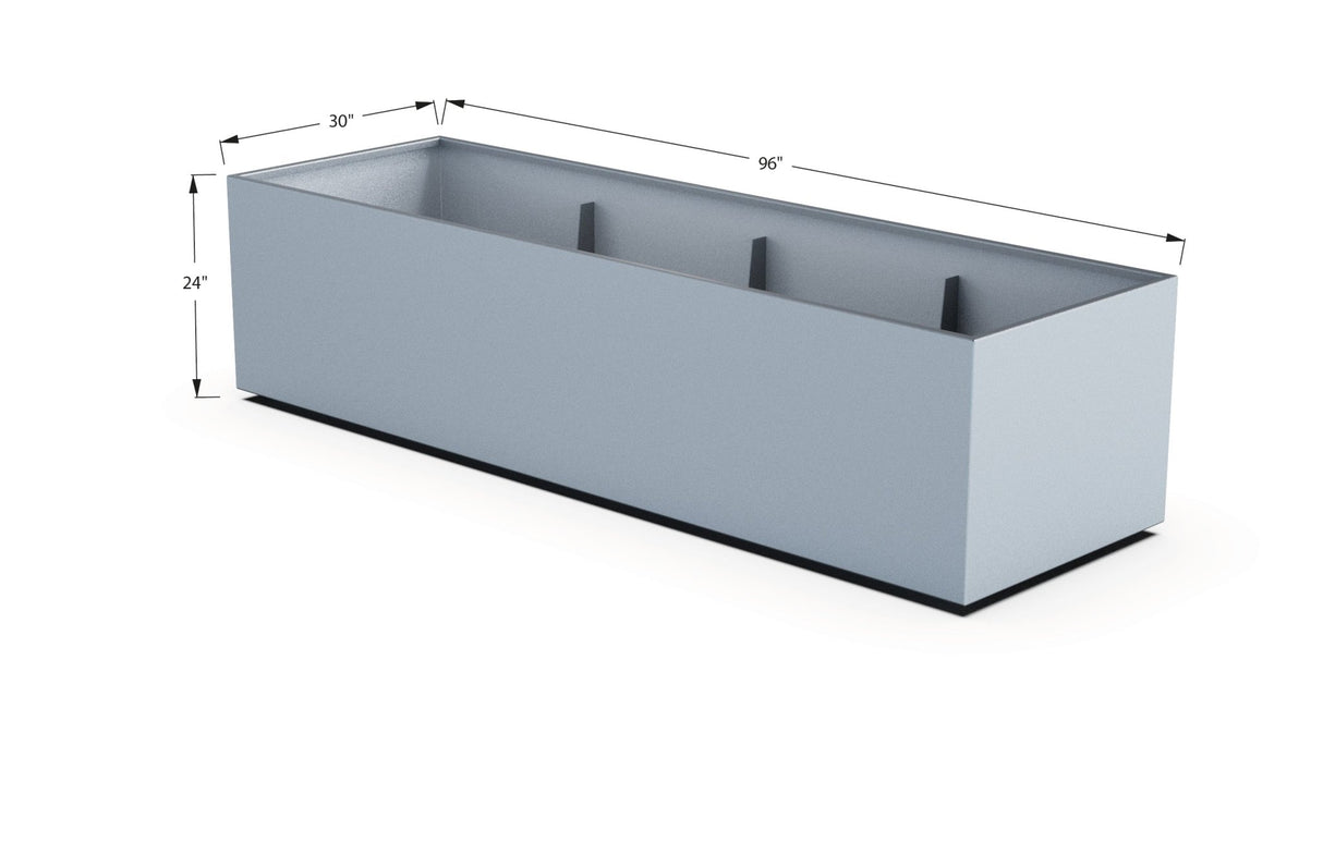 Aluminum Rectangular 30" Wide Planter – 24" to 30" H - Plantercraft