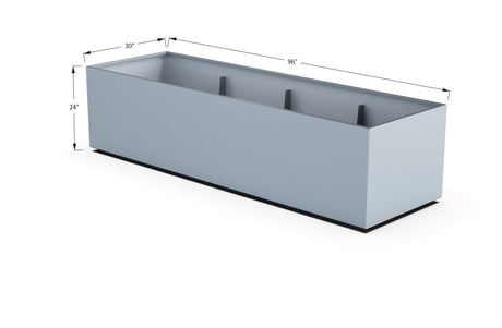 Aluminum Rectangular 30" Wide Planter – 24" to 30" H - Plantercraft