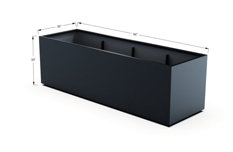 Aluminum Rectangular 30" Wide Planter – 24" to 30" H - Plantercraft