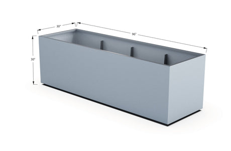 Aluminum Rectangular 30" Wide Planter – 24" to 30" H - Plantercraft
