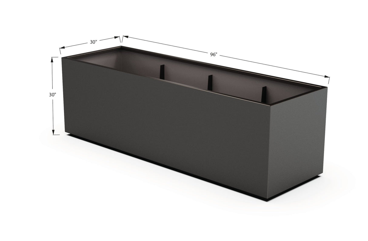 Aluminum Rectangular 30" Wide Planter – 24" to 30" H - Plantercraft