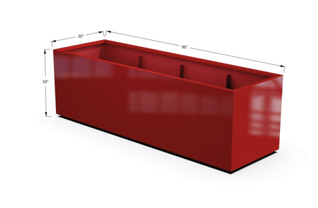 Aluminum Rectangular 30" Wide Planter – 24" to 30" H - Plantercraft