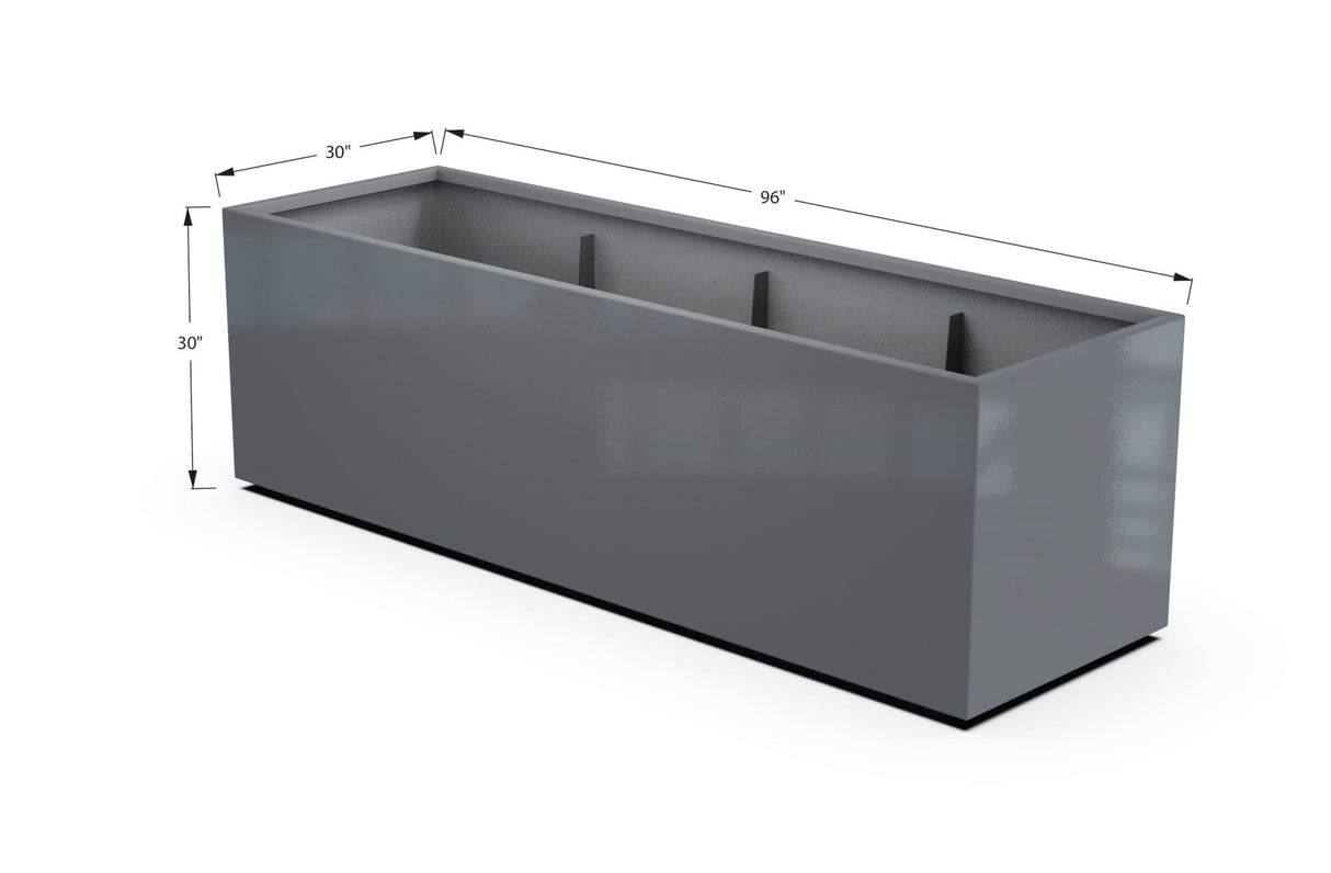 Aluminum Rectangular 30" Wide Planter – 24" to 30" H - Plantercraft