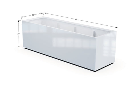 Aluminum Rectangular 30" Wide Planter – 24" to 30" H - Plantercraft