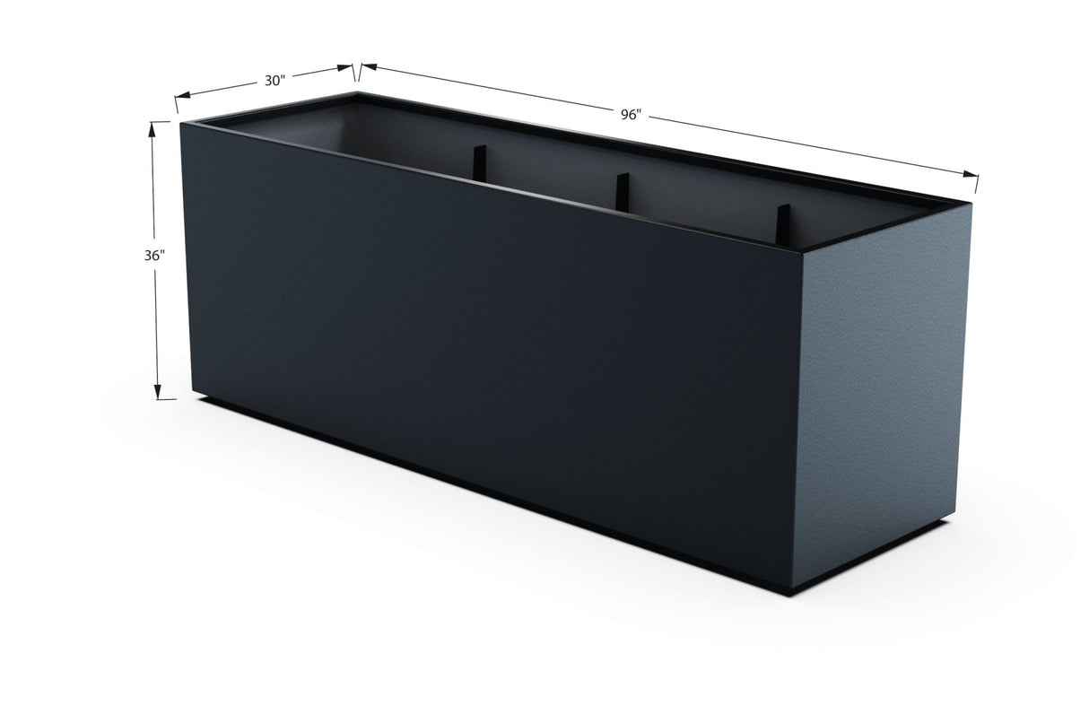 Aluminum Rectangular 30" Wide Planter – 36" to 42" H - Plantercraft