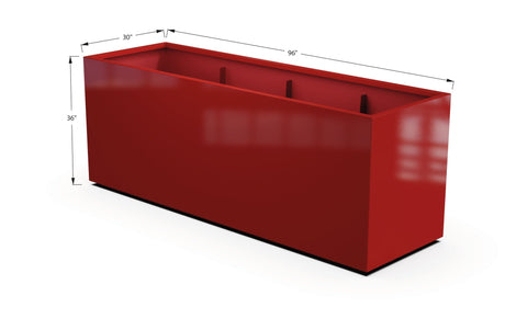 Aluminum Rectangular 30" Wide Planter – 36" to 42" H - Plantercraft