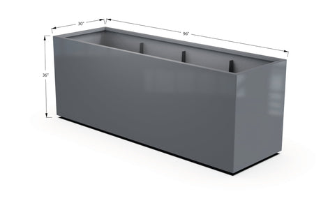 Aluminum Rectangular 30" Wide Planter – 36" to 42" H - Plantercraft