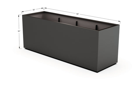 Aluminum Rectangular 30" Wide Planter – 36" to 42" H - Plantercraft