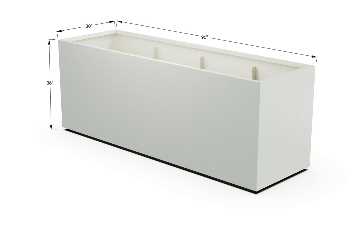 Aluminum Rectangular 30" Wide Planter – 36" to 42" H - Plantercraft