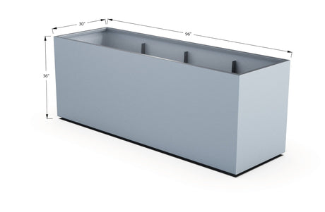 Aluminum Rectangular 30" Wide Planter – 36" to 42" H - Plantercraft