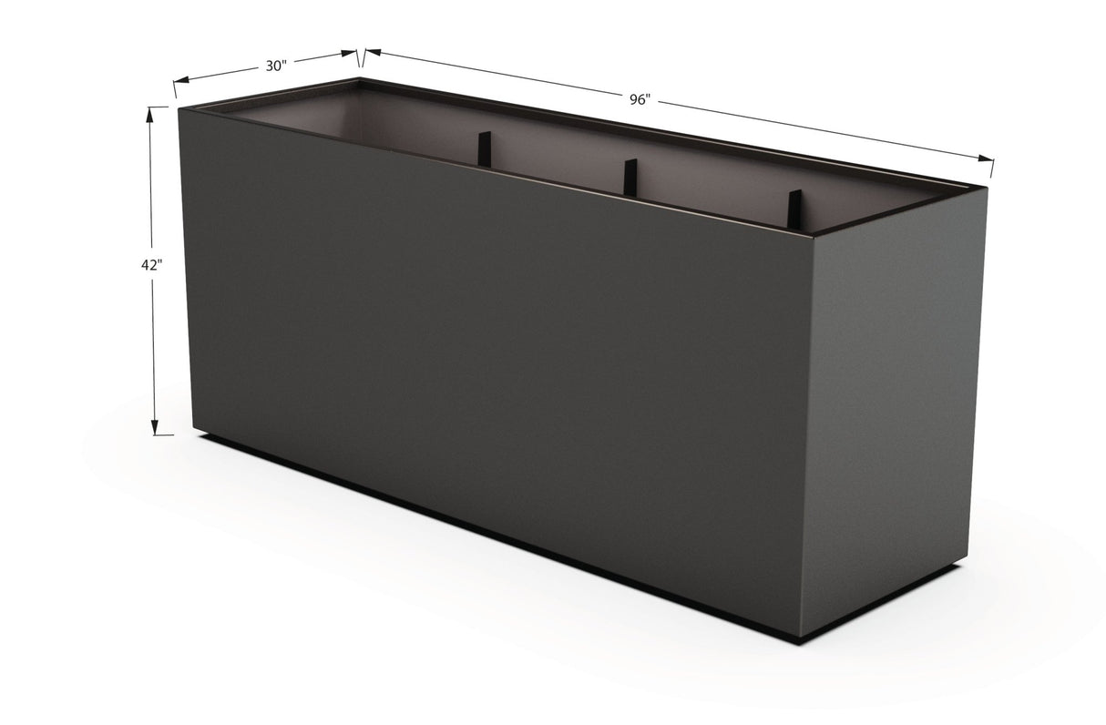 Aluminum Rectangular 30" Wide Planter – 36" to 42" H - Plantercraft