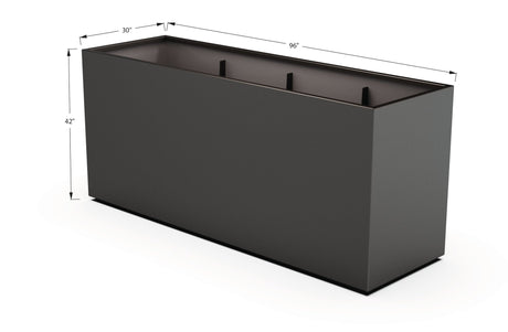 Aluminum Rectangular 30" Wide Planter – 36" to 42" H - Plantercraft