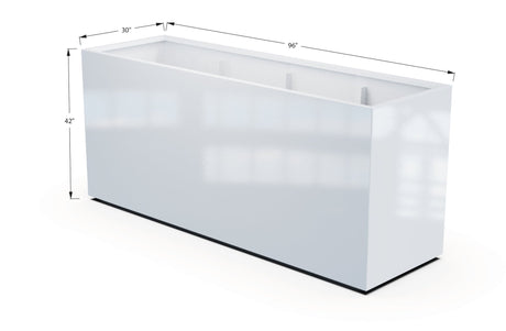 Aluminum Rectangular 30" Wide Planter – 36" to 42" H - Plantercraft