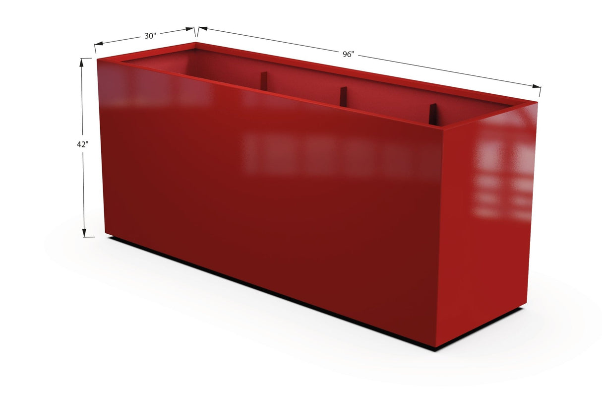 Aluminum Rectangular 30" Wide Planter – 36" to 42" H - Plantercraft