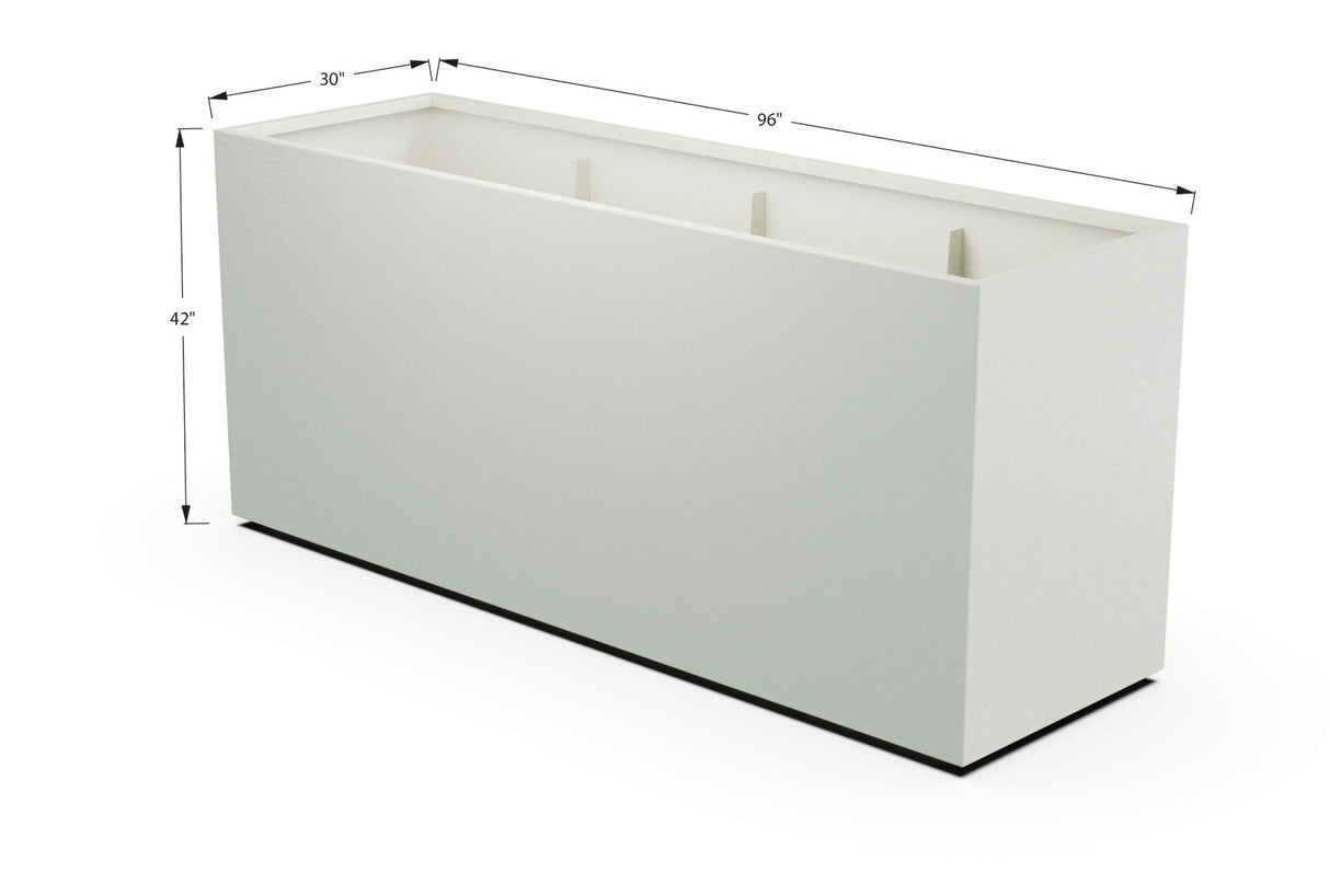 Aluminum Rectangular 30" Wide Planter – 36" to 42" H - Plantercraft