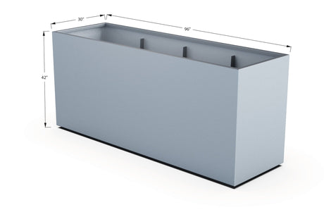 Aluminum Rectangular 30" Wide Planter – 36" to 42" H - Plantercraft