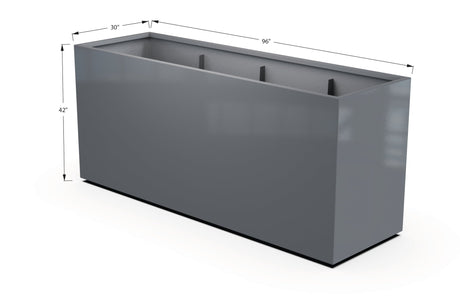 Aluminum Rectangular 30" Wide Planter – 36" to 42" H - Plantercraft