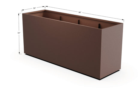Aluminum Rectangular 30" Wide Planter – 36" to 42" H - Plantercraft