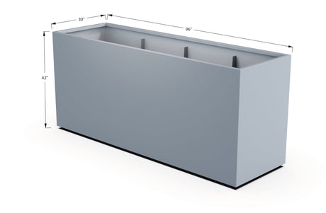 Aluminum Rectangular 30" Wide Planter – 36" to 42" H - Plantercraft