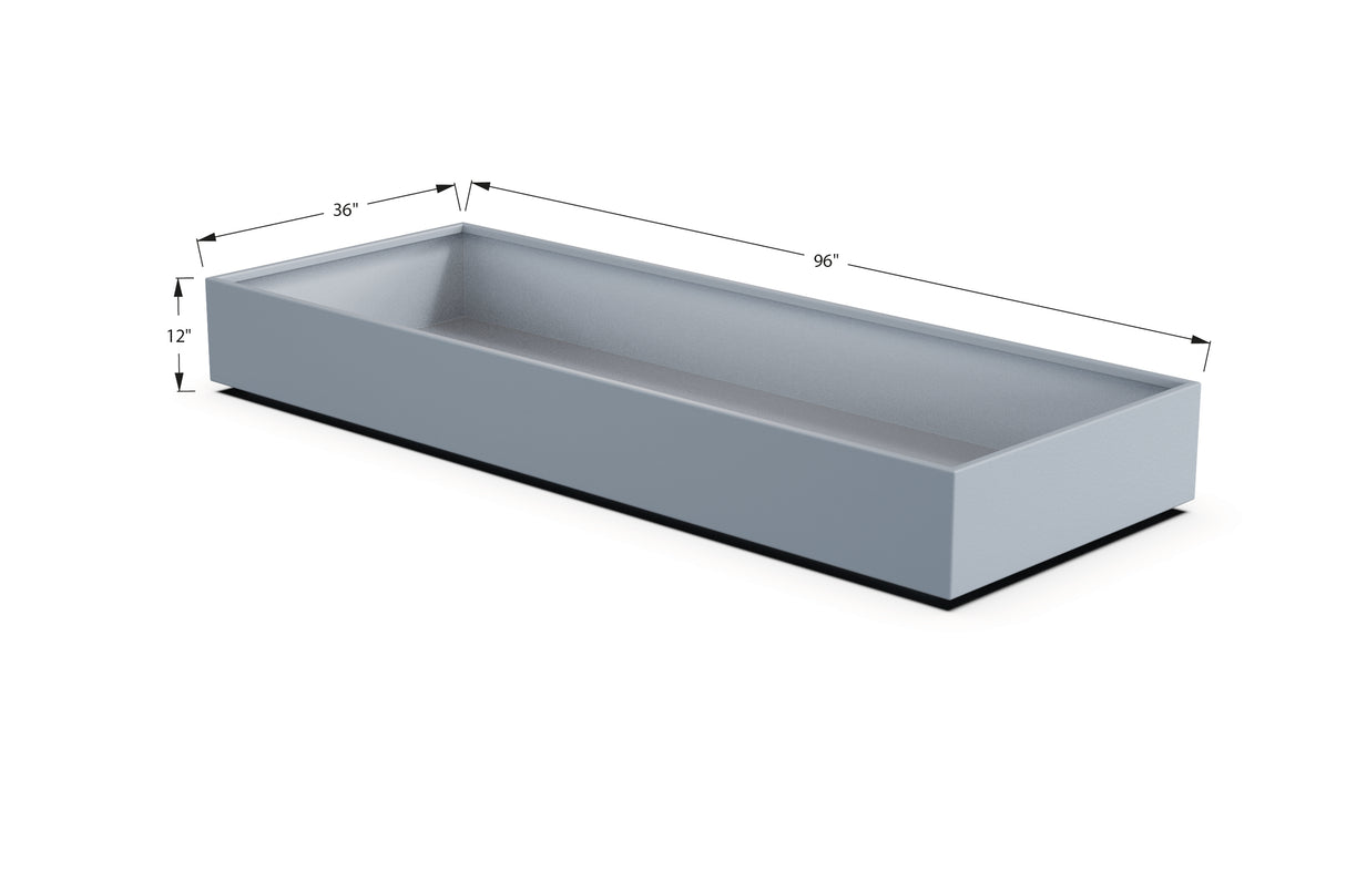 Aluminum Rectangular 36" Wide Planter – 12" to 18" H