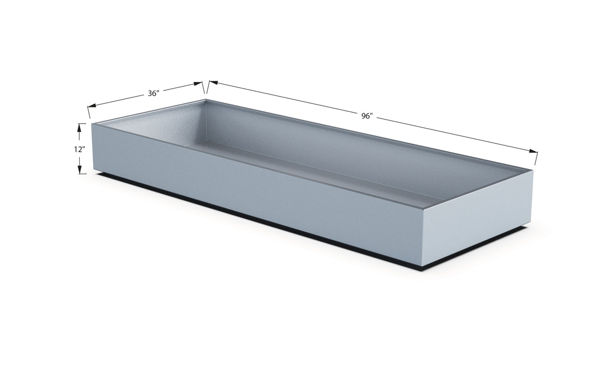 Aluminum Rectangular 36" Wide Planter – 12" to 18" H
