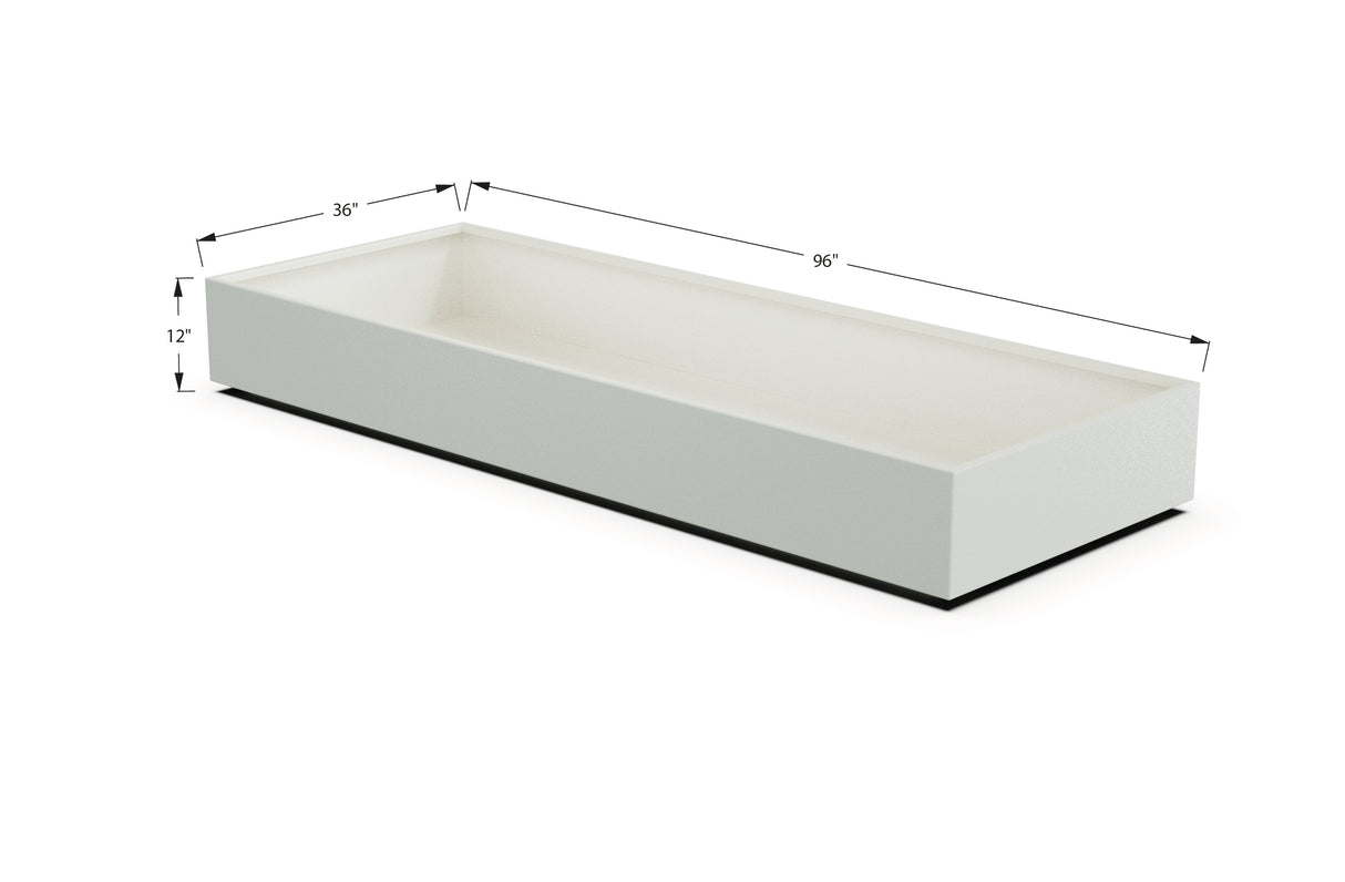 Aluminum Rectangular 36" Wide Planter – 12" to 18" H