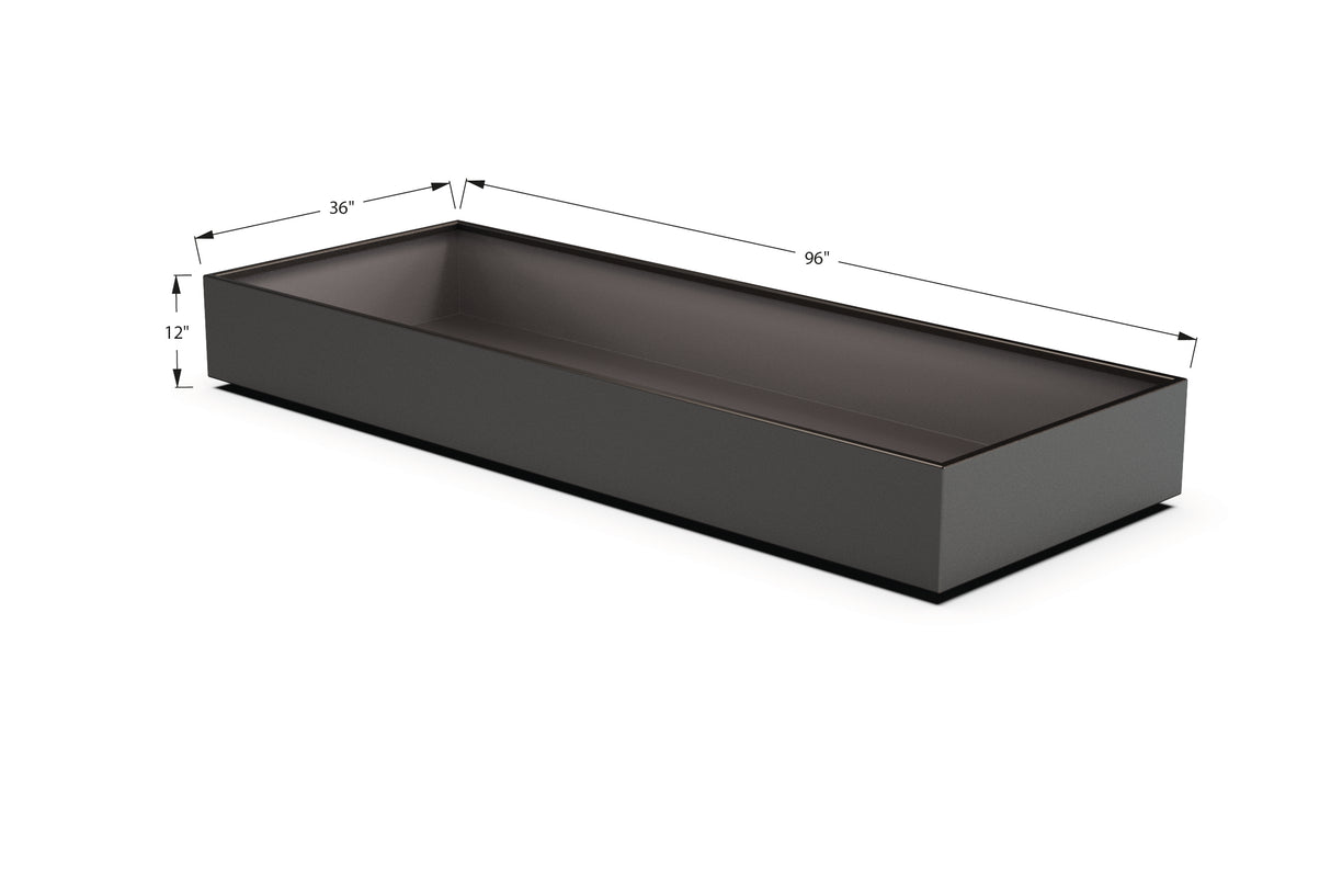 Aluminum Rectangular 36" Wide Planter – 12" to 18" H