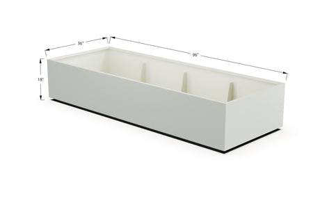 Aluminum Rectangular 36" Wide Planter – 12" to 18" H
