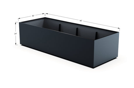 Aluminum Rectangular 36" Wide Planter – 24" to 30" H - Plantercraft