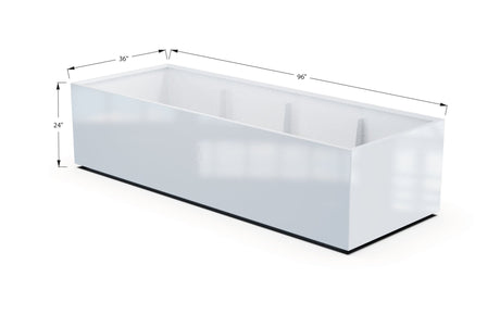 Aluminum Rectangular 36" Wide Planter – 24" to 30" H - Plantercraft