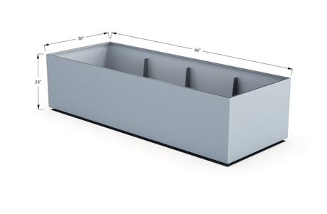 Aluminum Rectangular 36" Wide Planter – 24" to 30" H - Plantercraft