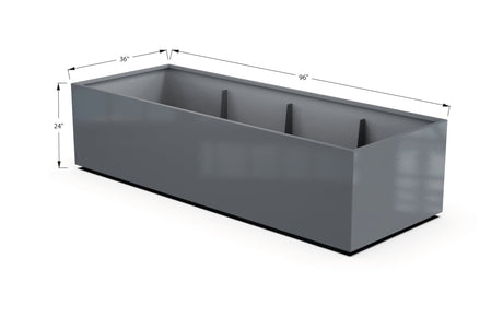 Aluminum Rectangular 36" Wide Planter – 24" to 30" H - Plantercraft
