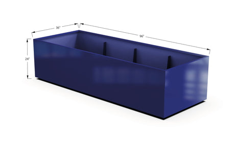 Aluminum Rectangular 36" Wide Planter – 24" to 30" H - Plantercraft