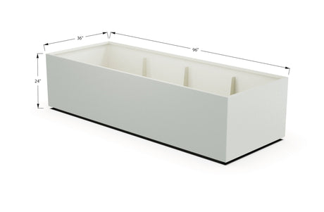 Aluminum Rectangular 36" Wide Planter – 24" to 30" H - Plantercraft