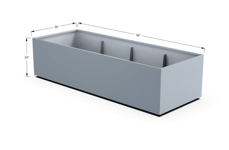 Aluminum Rectangular 36" Wide Planter – 24" to 30" H - Plantercraft