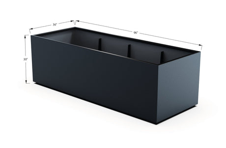 Aluminum Rectangular 36" Wide Planter – 24" to 30" H - Plantercraft