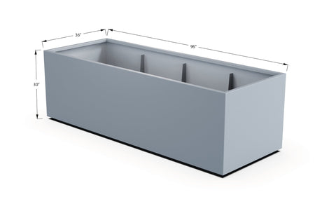 Aluminum Rectangular 36" Wide Planter – 24" to 30" H - Plantercraft