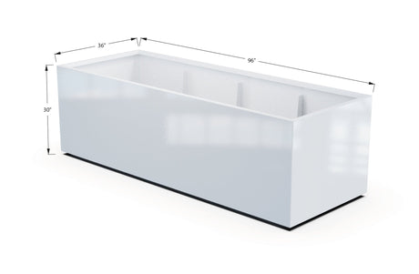 Aluminum Rectangular 36" Wide Planter – 24" to 30" H - Plantercraft